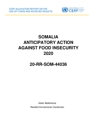 Somalia: Anticipatory Action Against Food Insecurity 2020