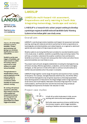 LANDSLide multi-hazard risk assessment, Preparedness and early warning in South Asia: Integrating meteorology, landscape and society
