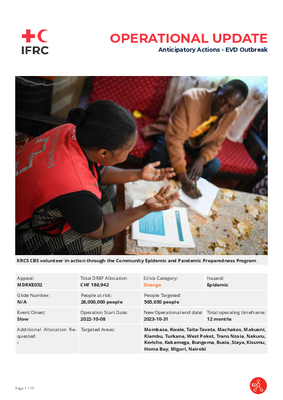 Kenya: anticipatory action for EVD outbreak - update