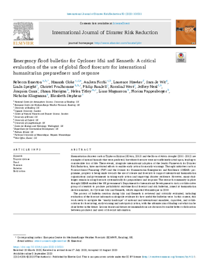 Emergency flood bulletins for Cyclones Idai and Kenneth: A critical evaluation of the use of global flood forecasts for international humanitarian preparedness and response