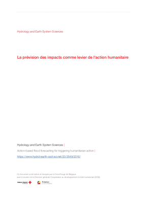 La prévision des impacts comme levier de l’action humanitaire (Action-based flood forecasting for triggering humanitarian action)