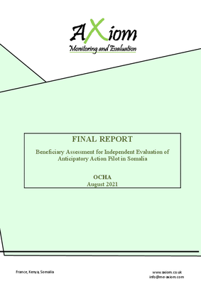 Beneficiary Assessment for Independent Evaluation of Anticipatory Action Pilot in Somalia