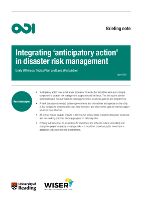Integrating ‘anticipatory action’ in disaster risk management