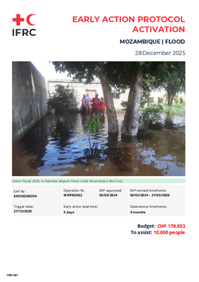 Activation overview of Mozambique's EAP for floods in December 2025