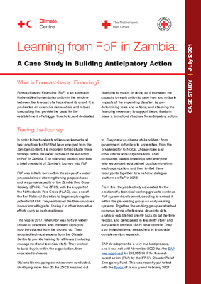Learning from FbF in Zambia: A Case Study in Building Anticipatory Action