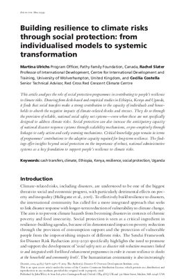 Building resilience to climate risks through social protection: from individualised models to systemic transformation