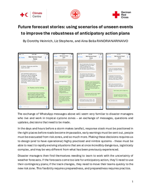 Future forecast stories: using scenarios of unseen events to improve the robustness of anticipatory action plans