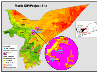 Yemen - Marib IDP/project site flood risk map