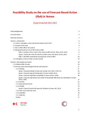 Feasibility Study on the use of Forecast-Based Action (FbA) in Yemen